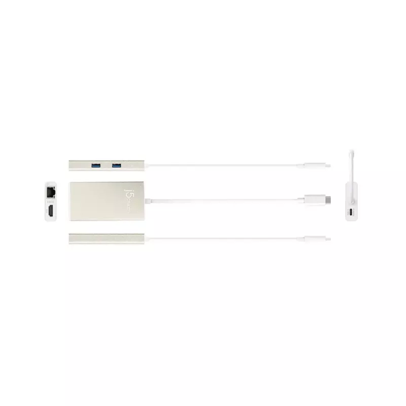 USB-C daudzfunkciju adapteris j5create JCA374-N, vadu, 60W, 4K