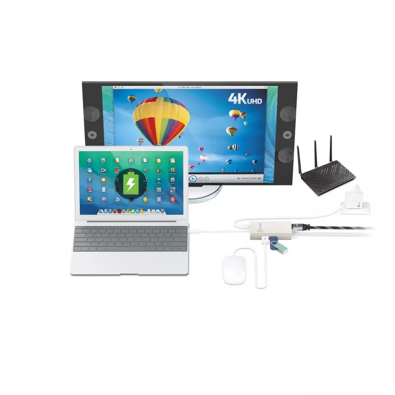 USB-C daudzfunkciju adapteris j5create JCA374-N, vadu, 60W, 4K