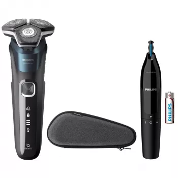 Philips SHAVER Series 5000 S5889/11 elektriskais skuveklis, slapjā/sausā skūšana, rotējošs, SteelPrecision asmeņi