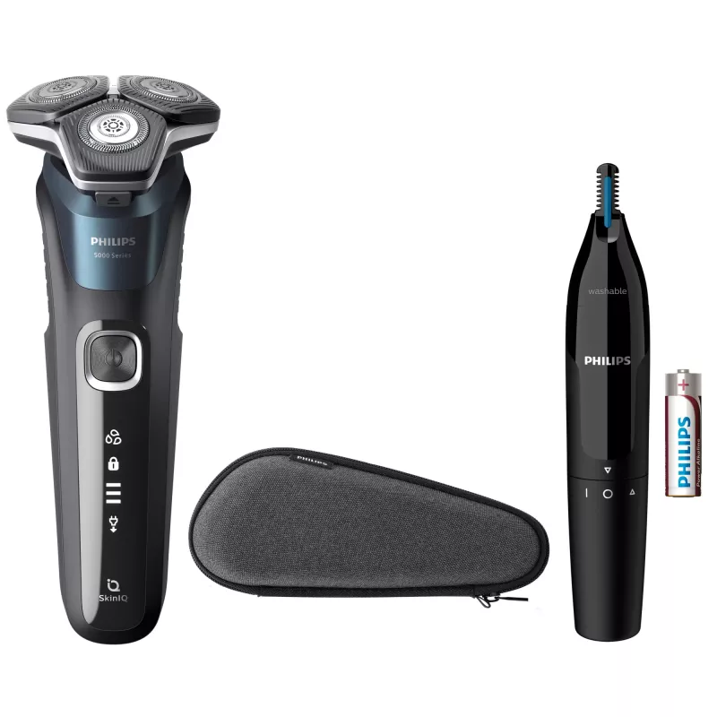 Philips SHAVER Series 5000 S5889/11 elektriskais skuveklis, slapjā/sausā skūšana, rotējošs, SteelPrecision asmeņi