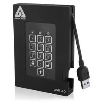 Ārējais SSD disks Apricorn Aegis Padlock Fortress 256GB USB 3.2 Gen 1 Melns A25-3PL256-S256F