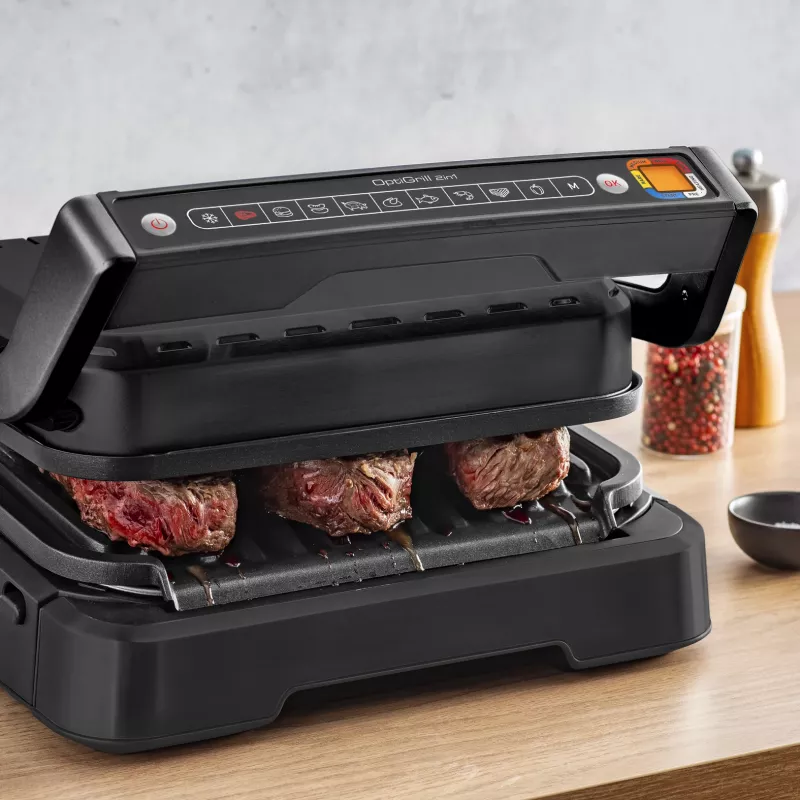 Kontakta grils Tefal OptiGrill 2in1 GC7728 2100W Melns