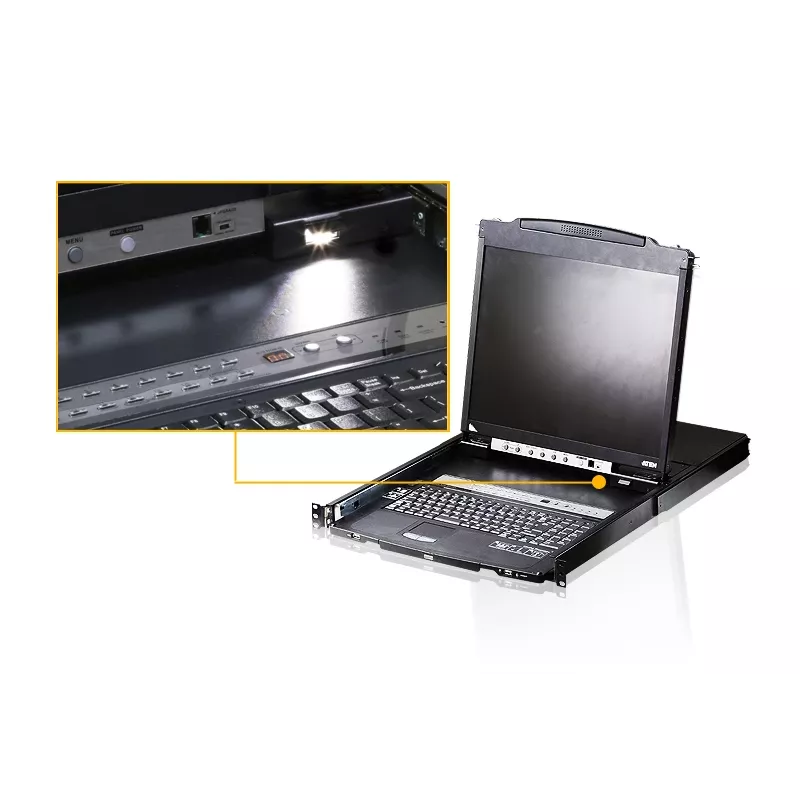 ATEN CL5816N KVM slēdzis, 19 inch LCD, 16 portu, 1U, melns