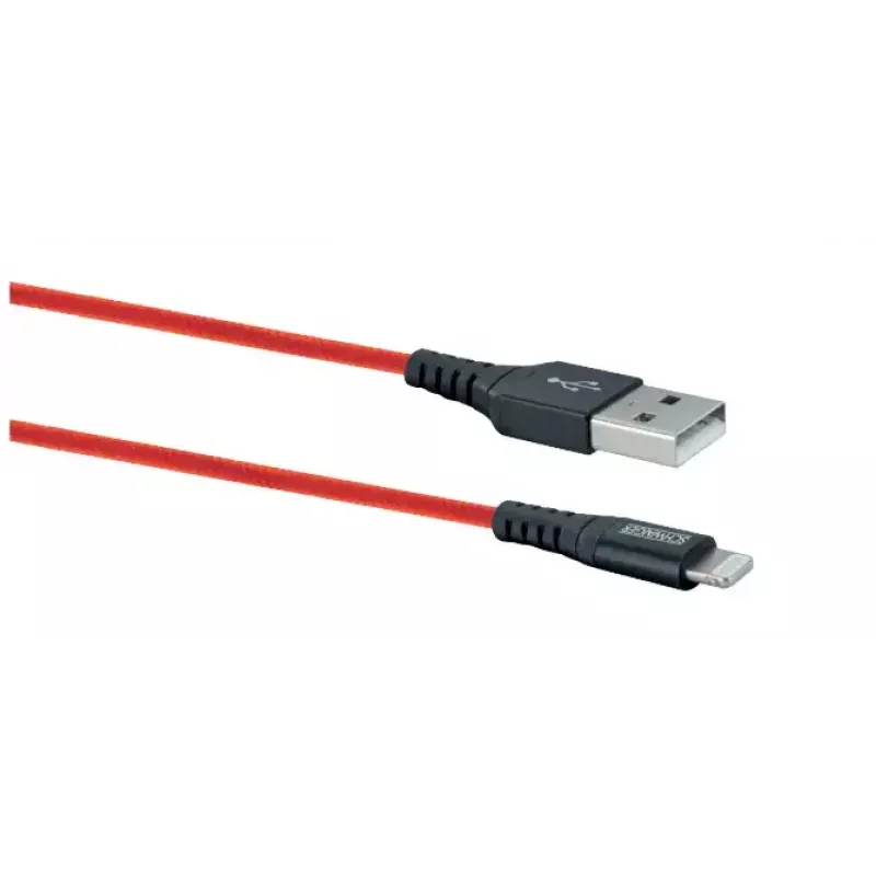SCHWAIGER LPRO410 501 sarkans USB A – Lightning kabelis, 1.2 m, USB 2.0