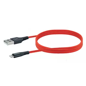 SCHWAIGER LPRO410 501 sarkans USB A – Lightning kabelis, 1.2 m, USB 2.0