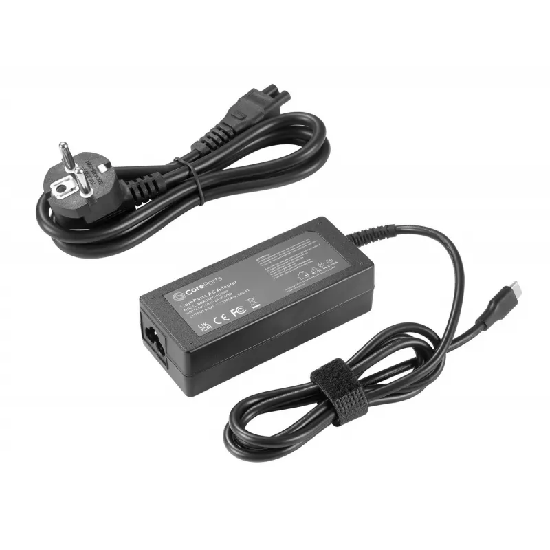 CoreParts MBXUSBC-AC0009 tīkla adapteris / invertors 65 W melns