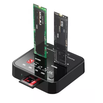 Mediju dublētājs CoreParts MS-CLONER-M2-SD Melns USB Type-C M.2