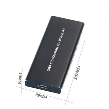 CoreParts MSUB8001 SSD korpuss M.2, melns