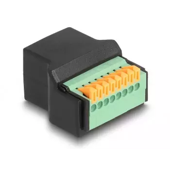 DeLOCK RJ45 ligzda uz spaiļu bloku adapteris melns zaļš 1 gab.