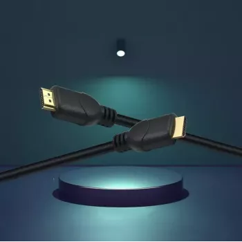 HDMI kabelis Helos 288392 — 2 m, HDMI Type A vīrietis‑vīrietis, zeltīti kontakti, ARC, 3D, melns