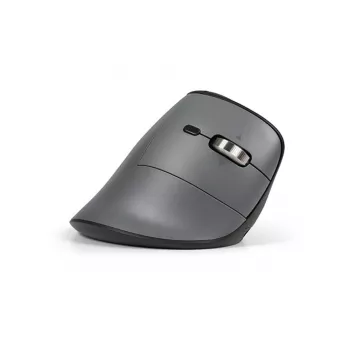 BakkerElkhuizen FastForward Pro pele, Labā roka, Vertikāls dizains, Optiskā, RF Bezvadu + Bluetooth + USB Type-C, 5000 DPI, Melna, Pelēka