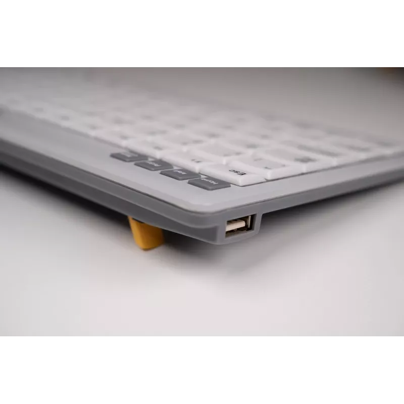 BakkerElkhuizen UltraBoard 950 V2 DE Qwertz vadu tastatūra, USB-C, šķērveida slēdži, QWERTZ, tumši pelēka, gaiši pelēka