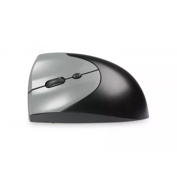 BakkerElkhuizen Handshake Mouse Left - kreilēm, vertikāla pele, optiska, RF bezvadu + Bluetooth + USB Type-C, 6400 DPI, melna, pelēka