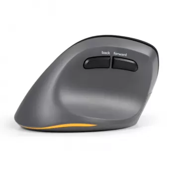 BakkerElkhuizen PRF Pro vertikālā pele kreisajai rokai, kreilis, vertikāls dizains, optiskā, RF Wireless + Bluetooth + USB Type-C, 2400 DPI, melna, pelēka