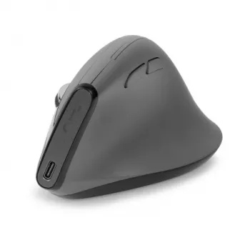 BakkerElkhuizen Grip Pro vertikālā pele, labā roka, optiskā, RF bezvadu, 2400 DPI, pelēka/melna/dzeltena