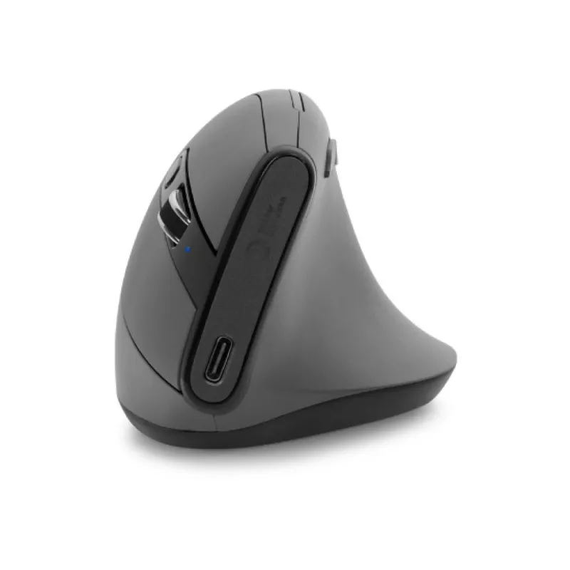 BakkerElkhuizen Grip Pro vertikālā pele, labā roka, optiskā, RF bezvadu, 2400 DPI, pelēka/melna/dzeltena
