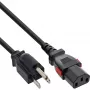 InLine 16953U strāvas kabelis Melns 3 m IEC C13 NEMA 5-15P