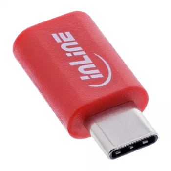 InLine 31650 USB-C datu bloķētājs — USB-C uz USB-C, sarkans, 0.003 kg
