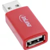 InLine 31653 USB datu bloķētājs ar USB-A spraudni un USB-A ligzdu, 5 V 1,5 A
