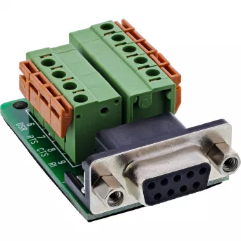InLine 92501A D-Sub 9 savienotājs ar spaiļu bloku, melns/zaļš