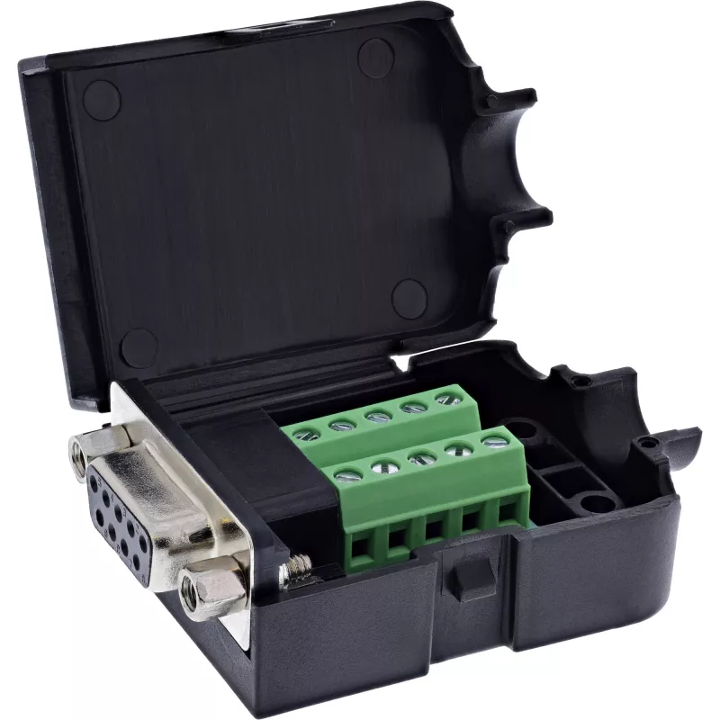 InLine 92501H D-Sub 9 savienotājs ar spaiļu bloku, melns