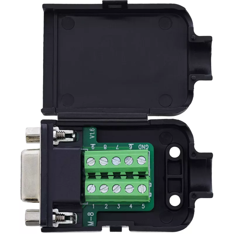 InLine 92501H D-Sub 9 savienotājs ar spaiļu bloku, melns