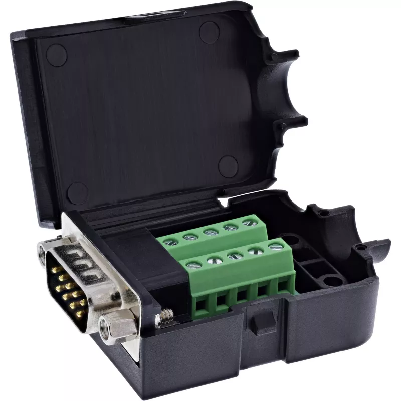 InLine 92501J D-Sub 9 savienotājs ar spaiļu bloku, melns