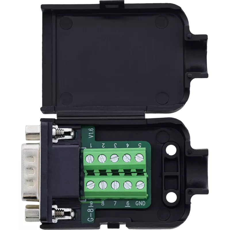 InLine 92501J D-Sub 9 savienotājs ar spaiļu bloku, melns