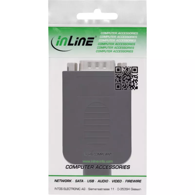 InLine 92501J D-Sub 9 savienotājs ar spaiļu bloku, melns