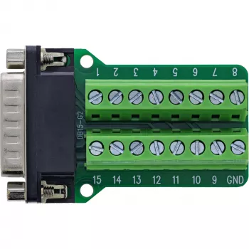 InLine 92502B spaiļu bloks / D-Sub 15 savienotājs, melns, zaļš