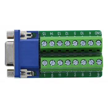 InLine 92503A VGA (HD15) spaiļu bloks, sievišķais savienotājs, zils/zaļš