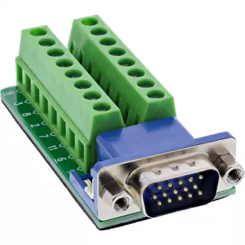 InLine 92503B VGA (HD15) spaiļu bloks, zils, zaļš