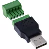 InLine 92504A USB-A uz spaiļu bloku adapteris, 5-pin, Melns/Zaļš