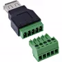 InLine 92504B USB-A uz spaiļu bloku adapteris, 5-pin, melns/zaļš