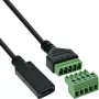 InLine 92504F USB-C / spaiļu bloka adapteris, 5-pin, Melns, Zaļš