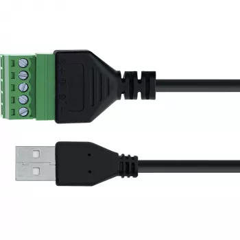 InLine 92504G vadu savienotājs USB-A / spaiļu bloks, 5 polu, Melns, Zaļš