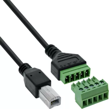 InLine 92504I USB-B / spaiļu bloks savienotājs, 5-pin, Melns, Zaļš
