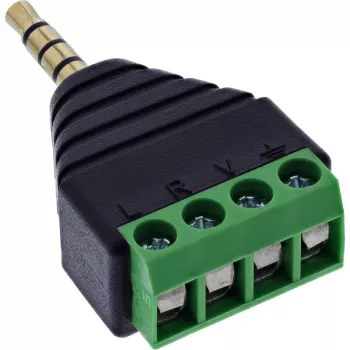 InLine 92504J vadu savienotājs 3.5 mm 4-pin ligzda TRRS / spaiļu bloks 4 spailes Melns, Zaļš
