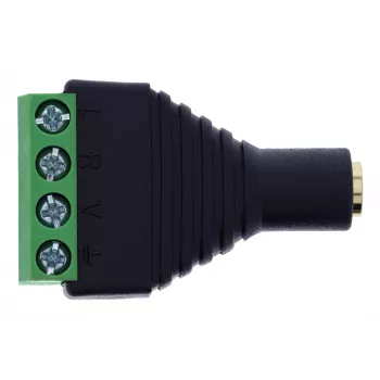 InLine 92504K vadu savienotājs 3.5 mm 4-pin ligzda TRRS / spaiļu bloks 4 spailes Melns, Zaļš