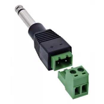 InLine 92504M vadu savienotājs 6.35 mm 2-pin jack TS / spaiļu bloks 2 spailes Melns, Zaļš