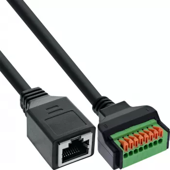 InLine 92505H RJ45 Cat.5e savienotājs ar spailēm, 8 kontakti, melns