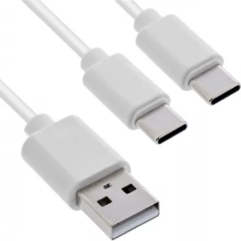 InLine 35126W USB kabelis USB 2.0 0,5 m USB A 2 x USB C Balts