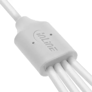InLine 35146W USB kabelis USB 2.0 0.5 m USB A 4 x USB-C Balts