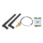 Bezvadu WLAN/Bluetooth komplekts SHUTTLE WLN-M12 ar Intel AX210 M.2 karti, trīsjoslu Wi‑Fi 6E (2,4/5/6 GHz), 2x2, 2400 Mbit/s, ārējām antenām