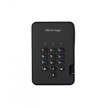 iStorage diskAshur2 256-bit 1TB USB 3.2 šifrēts cietvielu disks - Melns IS-DA2-256-SSD-1TB-B