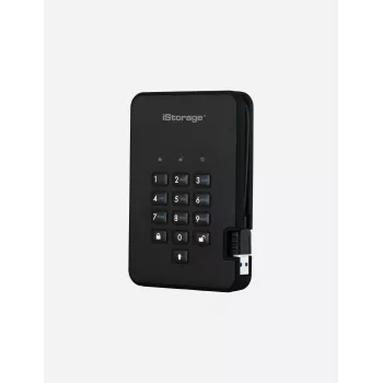iStorage diskAshur2 256-bit 1TB USB 3.2 šifrēts cietvielu disks - Melns IS-DA2-256-SSD-1TB-B