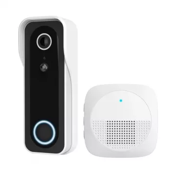 Video durvju zvans TRUST DOORCAM-3000, 3 MP, Wi-Fi 2,4 GHz, MicroSD līdz 256 GB, Akumulators/USB, Melns/Balts
