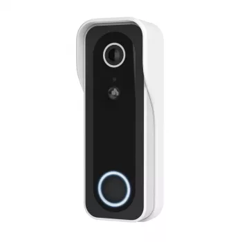 Video durvju zvans TRUST DOORCAM-3000, 3 MP, Wi-Fi 2,4 GHz, MicroSD līdz 256 GB, Akumulators/USB, Melns/Balts