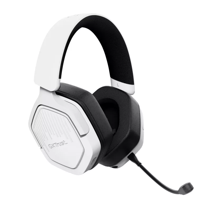 Trust GXT 493W Carus austiņas, vadu un bezvadu, galvas saite, ķivere, spēlēm, USB Type-C / USB Type-A, Bluetooth, balta