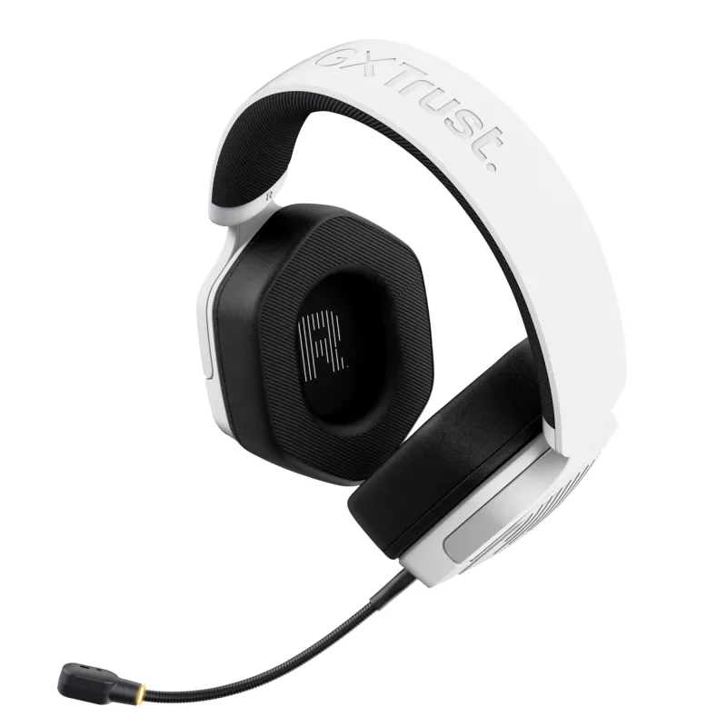 Trust GXT 493W Carus austiņas, vadu un bezvadu, galvas saite, ķivere, spēlēm, USB Type-C / USB Type-A, Bluetooth, balta